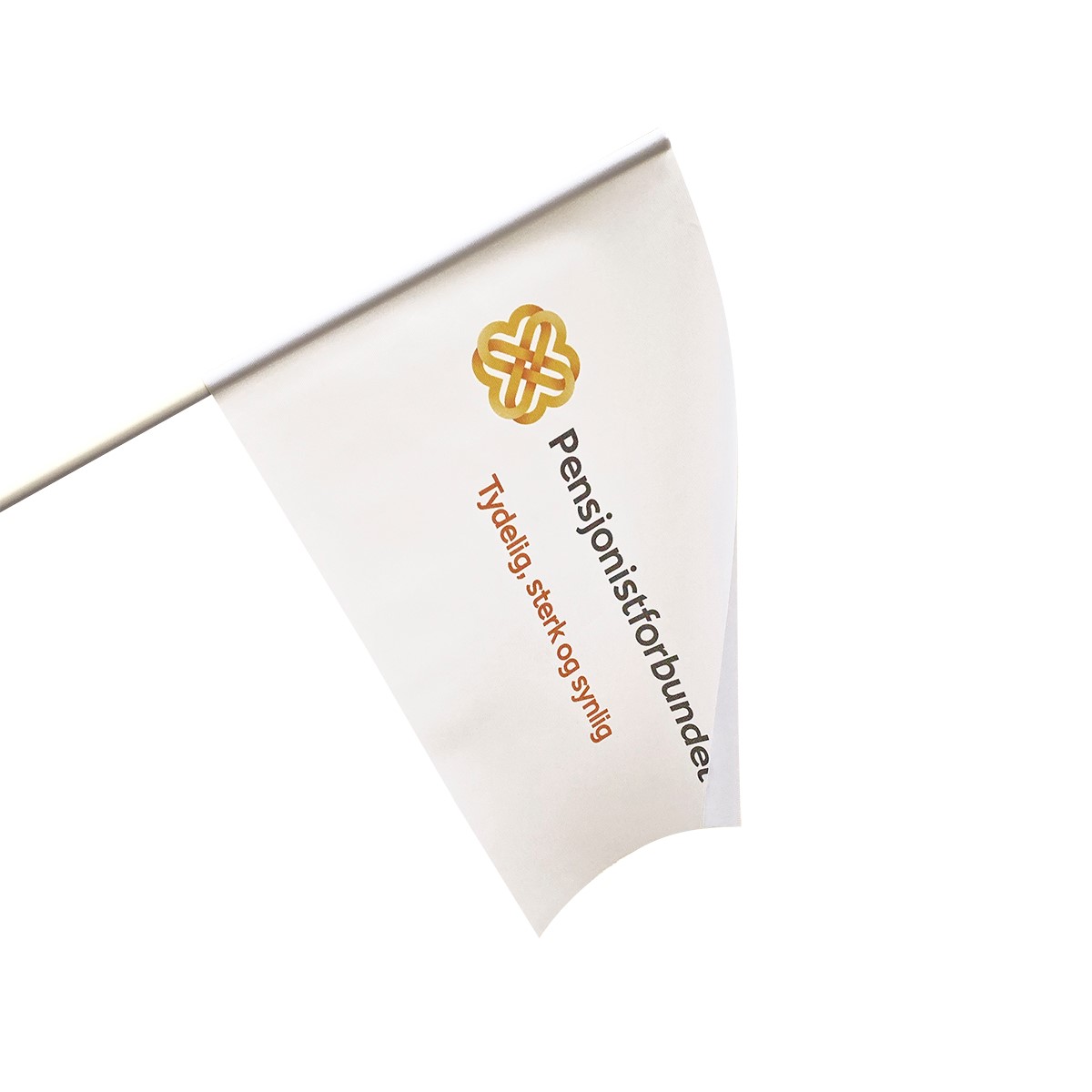 Håndflagg med logo, 40 x 30 cm – Pakke med 10 stk.